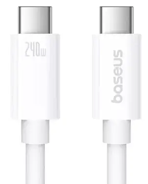 Кабель Baseus Superior Series 2 Fast Charging Cable Type-C to Type-C 240W 1m P10365200211-02 White, фото 3