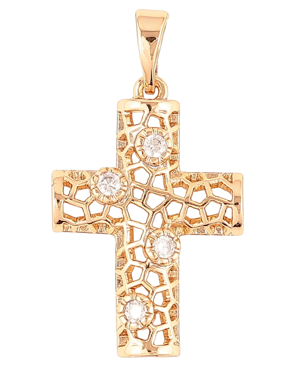 Кулон Xuping Позолота 18K "Хрест різьблений з цирконієм» для ланцюжка до 5мм