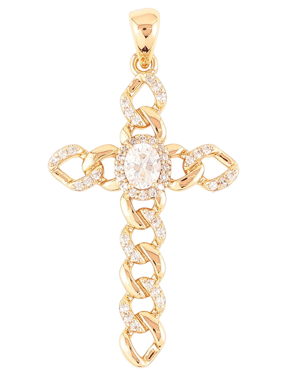 Кулон Xuping Позолота 18K "Хрест візерунок ланцюжок з цирконієм» для ланцюжка до 4мм
