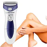 Бритва жіноча на батарейках зручної анатомічної форми Esperanza EBG003B Blue, фото 5