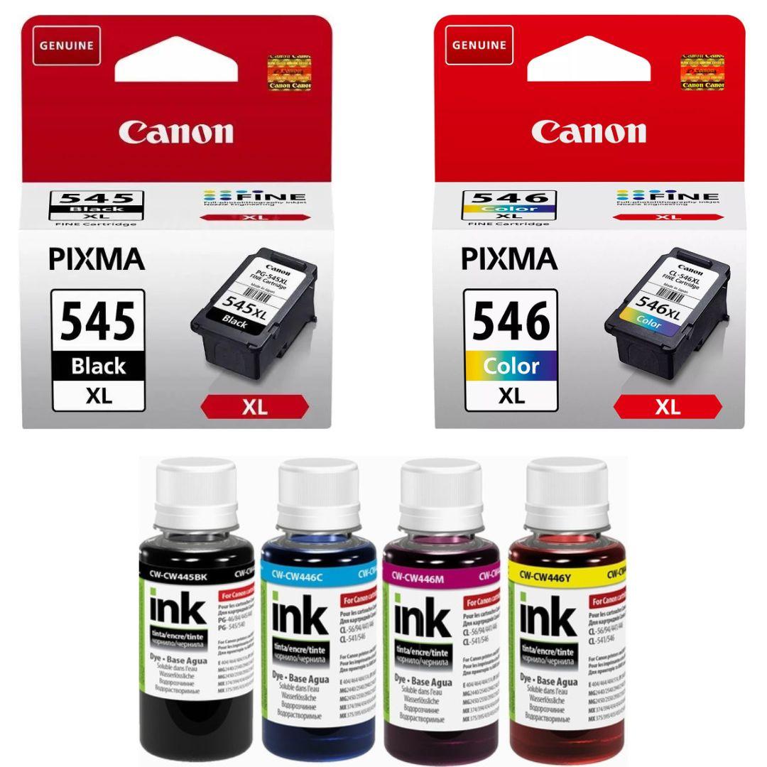 Набір картриджів Canon PG-545XL, CL-546XL + Чорнило ColorWay CW-CW445/CW446SET01 (8287B001)