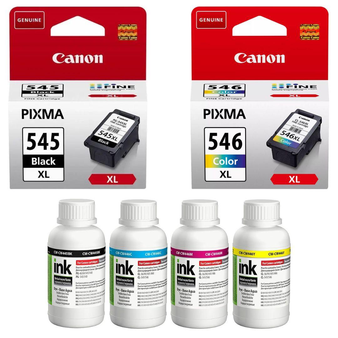 Набір картриджів Canon PG-545XL, CL-546XL + Чорнило ColorWay CW-CW445/CW446SET02 (8287B001)
