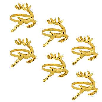 Набір із 6-ти тримачів для серветок новорічної тематики «Олень» Maison