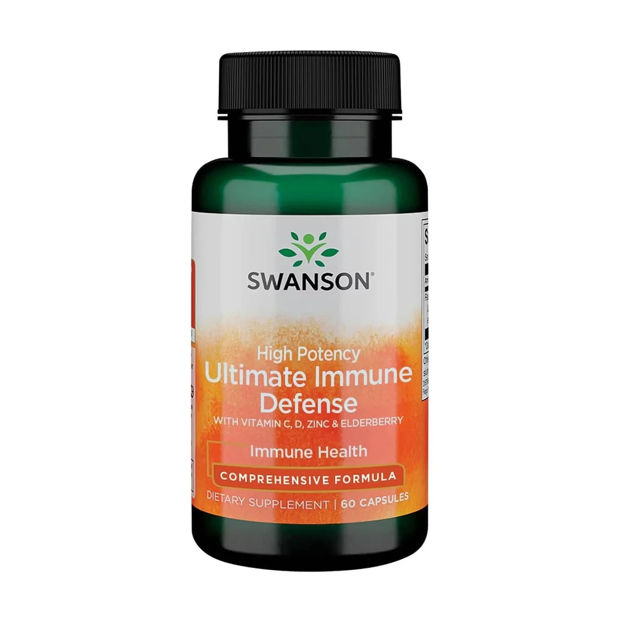 Добавка для зміцнення імунітету Swanson Ultimate Immune Defense Vitamin C, D, Zinc Elderberry 60 капс.