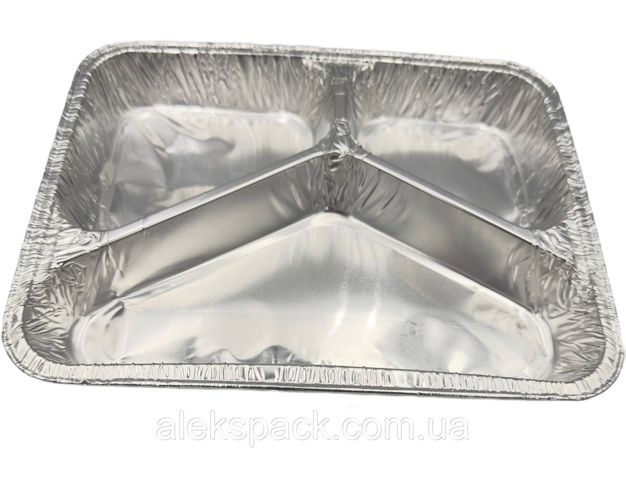 326-M6L Контейнер на 3 ділення з алюм. фольги 100 шт, фото 1