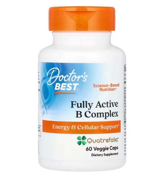 Doctor's Best Комплекс активних вітамінів B з Quatrefolic 60 вегетаріанських капсул