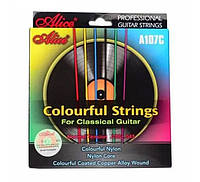Alice A107C кольорові струни для класичної гітари (028-043). Комплект 6шт