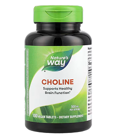 Холін  Вітамін B4 (Choline) 500 мг Natures Watures 100 веганських таблеток