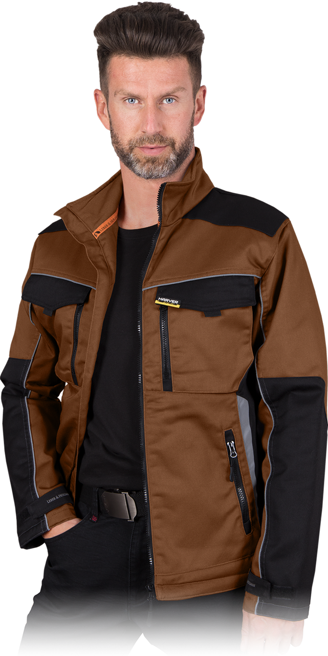 Толстовка захисна робоча L.HOLLMAN HARVER-J BRB коричнево-чорний, фото 1