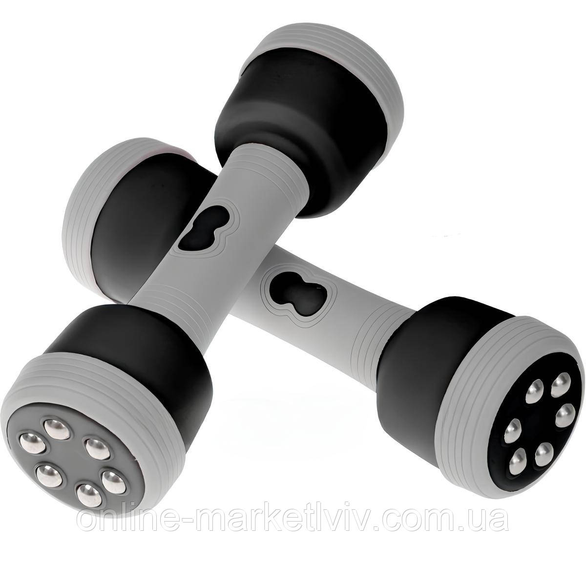 Набір гантель зі змінною вагою та масажером (2шт), Multifuntional Massage Dumbbells / Гантелі-масажер, фото 1