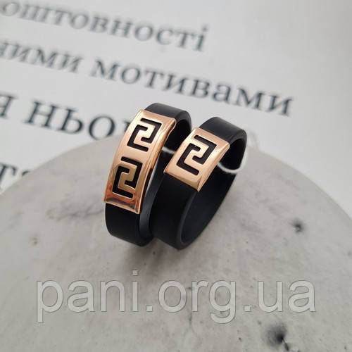 Каблучки із золотом і чорним каучуком пара 1.07, фото 1