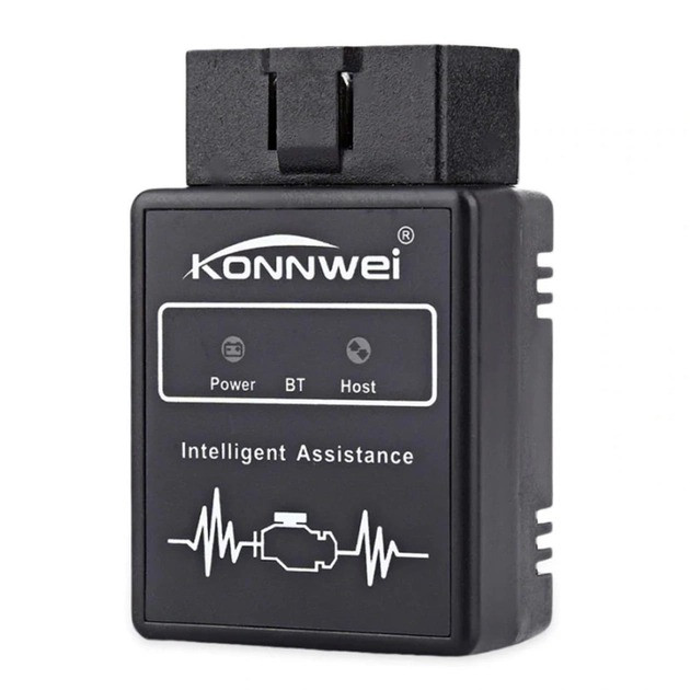 Автосканер діагностичний KONNWEI KW912 OBD 2 ELM327 V1.5 Bluetooth 5.0 Чорний