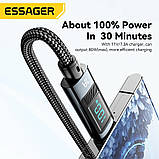 Кабель USB Type C 100W 7A PD Fast Charger (з дисплеєм) Essager для ноутбука, смартфона, Samsung Xiaomi Poco, фото 6