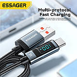 Кабель USB Type C 100W 7A PD Fast Charger (з дисплеєм) Essager для ноутбука, смартфона, Samsung Xiaomi Poco, фото 4