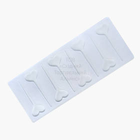 Силіконовий текстурний мат — Сердечка на паличці, 8 комірок (7*2,5 см)