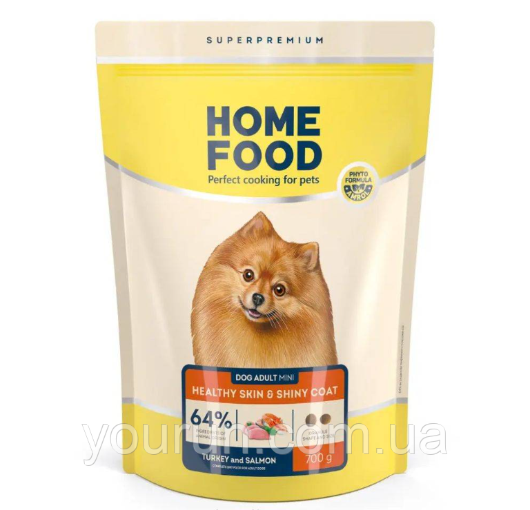 Home Food (Хом Фуд) - сухий корм для дорослих собак дрібних порід (Індичка і лосось) 700 гр