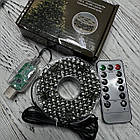 Новорічна USB-гирлянда нитка Роса на котушці 50м 500LED тепла біла 8 режимів з пультом зелений дріт, фото 8