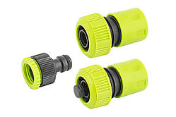 Набір для поливу MASTERTOOL 3 шт (Адаптер 1/2" ВР-3/4" ВР/Конектор 3/4"/Конектор 3/4" STOP)