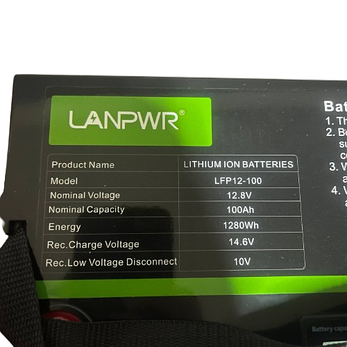 Акумулятор LanPWR LiFePO4 12V/100AH, 100A (1280W*h) (літій-залізо-фосфатний акумулятор для ДБЖ (UPS)), фото 4