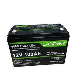 Акумулятор LanPWR LiFePO4 12V/100AH, 100A (1280W*h) (літій-залізо-фосфатний акумулятор для ДБЖ (UPS))