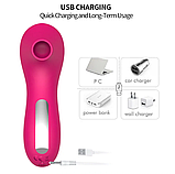 Жіночий вакуумний вібратор, стимулятор для клітора та сосків із вібрацією і вакуумом, Інтимні іграшки, фото 9