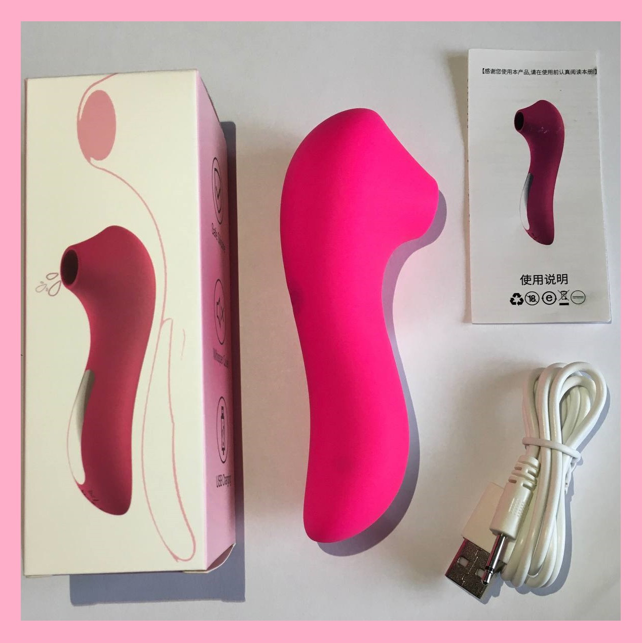 Жіночий вакуумний вібратор, стимулятор для клітора та сосків із вібрацією і вакуумом, Інтимні іграшки, фото 1