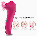 Жіночий вакуумний вібратор, стимулятор для клітора та сосків із вібрацією і вакуумом, Інтимні іграшки, фото 6
