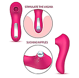 Жіночий вакуумний вібратор, стимулятор для клітора та сосків із вібрацією і вакуумом, Інтимні іграшки, фото 8