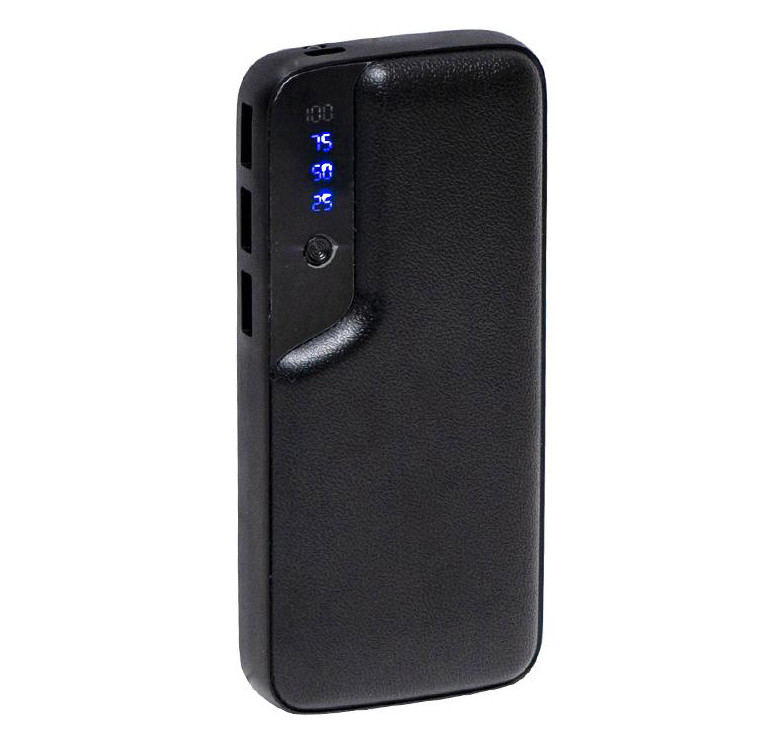 Повербанк 10000 mah Має 3USB порти, світлодіодний дисплей, ліхтарик Розмір 145*65*20мм, вага 230г чорний, фото 1