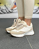 Кросівки жіночі зимові білі з бежевим на шнурках 36, фото 4