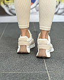 Кросівки жіночі зимові білі з бежевим на шнурках 36, фото 5