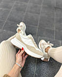 Кросівки жіночі зимові білі з бежевим на шнурках 36, фото 6