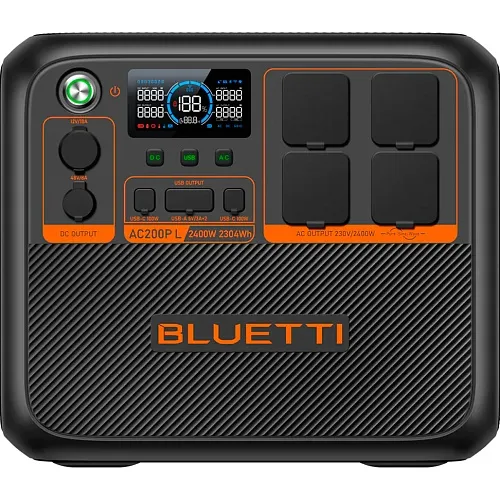 Зарядна станція BLUETTI AC200PL, 2400 Вт, 2000 Вт·год, LiFePO4, портативна, сонячна зарядка