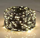 Новорічна USB-гирлянда нитка Роса на котушці 50м 500LED тепла біла 8 режимів з пультом зелений дріт, фото 9