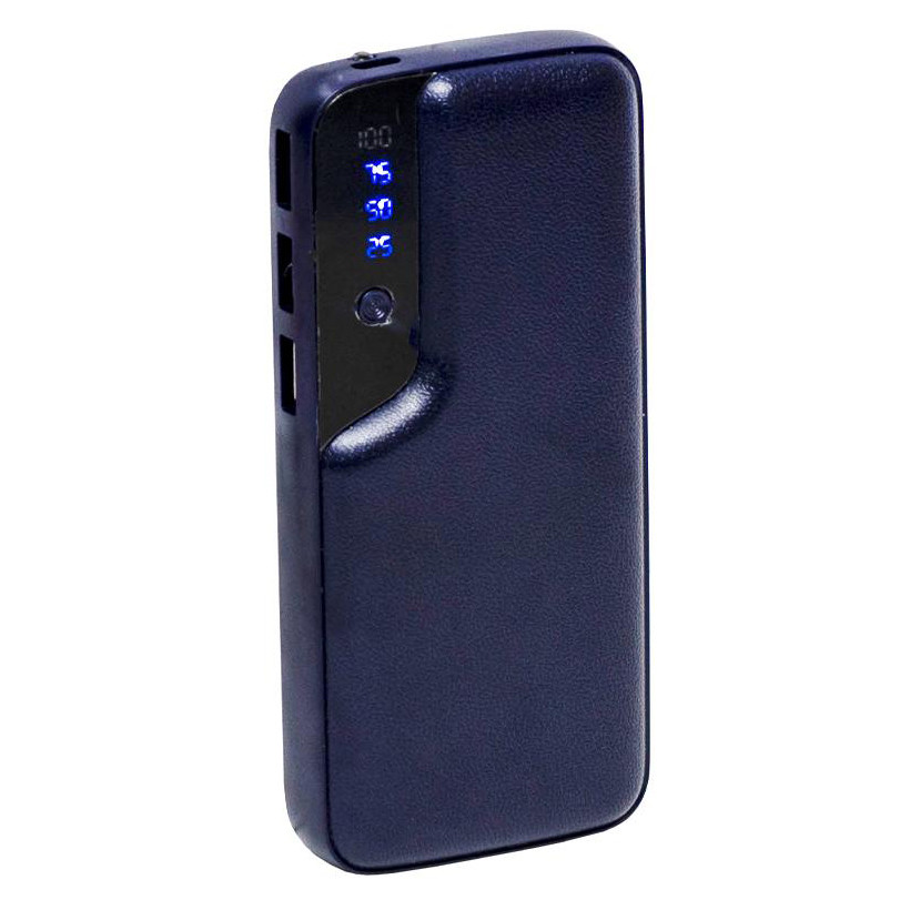 Повербанк 10000 mah Має 3USB порти, світлодіодний дисплей, ліхтарик Розмір 145*65*20мм, вага 230г синій