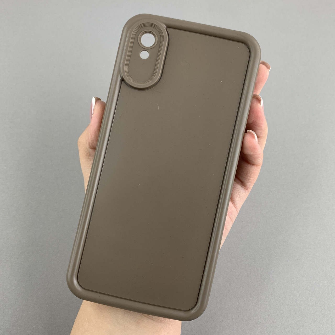 Чохол для Xiaomi Redmi 9A силіконовий чохол з великими бортиками на телефон сяомі редмі 9а коричневий n5v