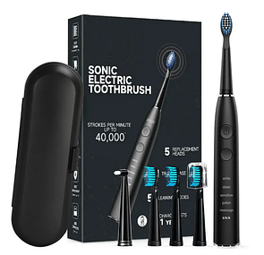 Потужна Звукова електрична зубна щітка – 5 насадок, батарея 1500 мАг, таймер – електрощітка зубна SG