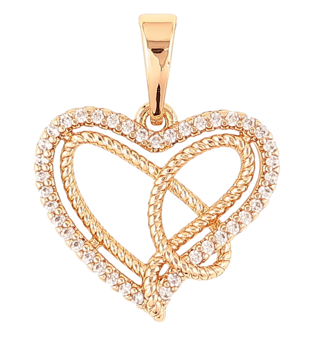 Кулон Xuping Позолота 18K «Сердечко з цирконієм» для ланцюжка до 6мм