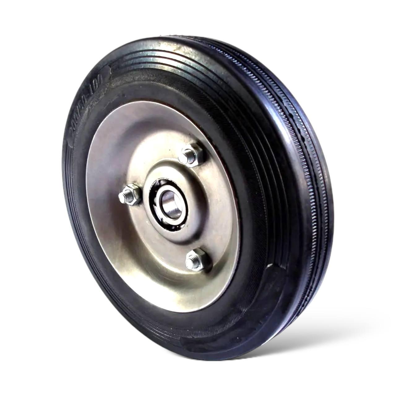 Колесо для візка 200 мм Вн. д.20 мм 2 підшипники, метал (КН-200-2П20), фото 1