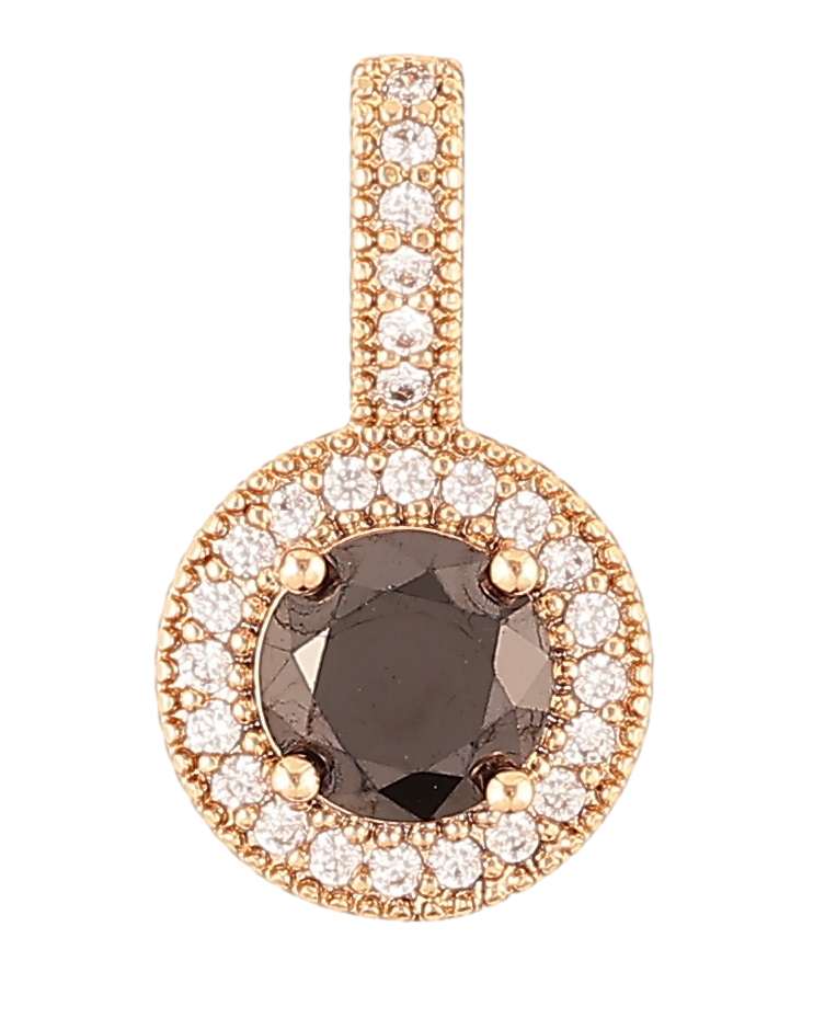 Кулон Xuping Позолота 18K «Чорний фіаніт в обрамленні цирконію» для ланцюжка до 4мм