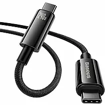 Кабель Baseus Tungsten Gold Fast Charging Cable Type-C to Type-C 240W 2m CAWJ040101 Black, фото 3