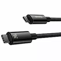 Кабель Baseus Tungsten Gold Fast Charging Cable Type-C to Type-C 240W 2m CAWJ040101 Black, фото 4