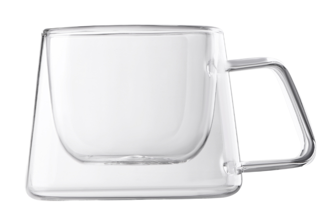 ARDESTO Набір чашок із ручками та подвійними стінками, 200 мл, 2 шт., боросилікатне скло, прозорий