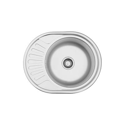 Мийка для кухні з нержавіючої сталі з крилом для сушіння овальна AISI 201 WAL-D5745-18-08V