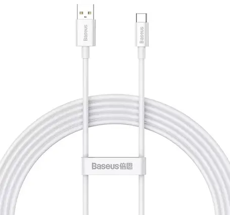 Кабель Baseus Superior Series Fast Charging Cable USB to Type-C 100W 1.5m P10320102214-02 White, фото 1