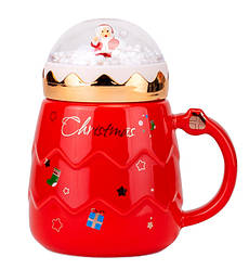 Кружка новорічна "Санта", 400 мл., кераміка, колір - червоний