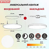 LED світильник 12W універсальний монтаж ETRON Multipurpose 1-EMP-705 5000K ІР20, фото 2