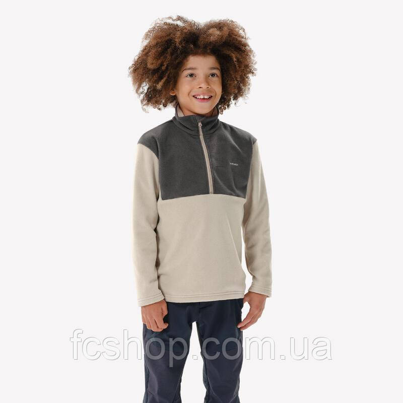Кофта флісова дитяча MH120 QUECHUA зі змійкою 1/2 8883310, Сірий, Розмір (EU) — 146cm