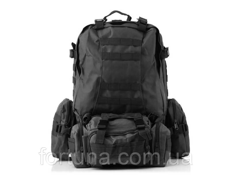 Рюкзак Тактичний з підсумками B08 Black 55L