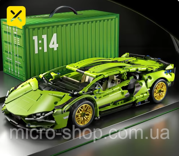 Конструктор Технік Ламборджіні супер кар Lamborghini Sian FK937 1280 деталей масштаб 1:14